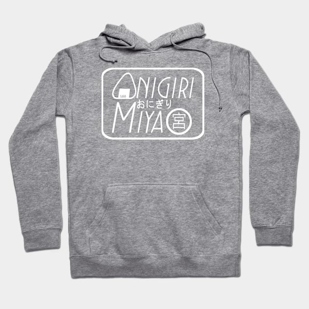 Onigiri Miya (in White with border) Hoodie by LetsGetGEEKY